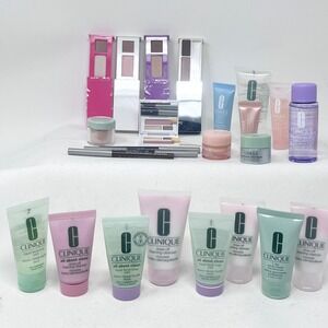 Clinique‎ Sample Products 25 Pcs Cleanser Soap Eye Shadow Pencils Serum Makeup